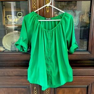 Express emerald green button down size M top